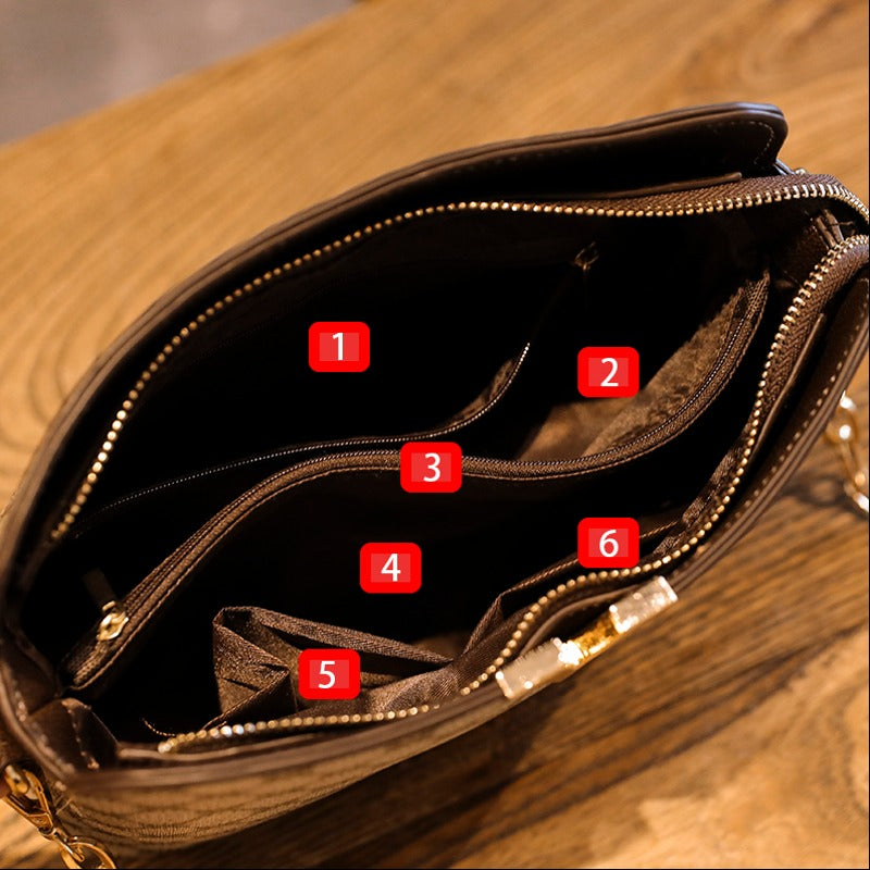 Mila's Vogue V-Trim: Metallic Chain Crossbody Mila's Vogue V-Trim: Metallic Chain Crossbody