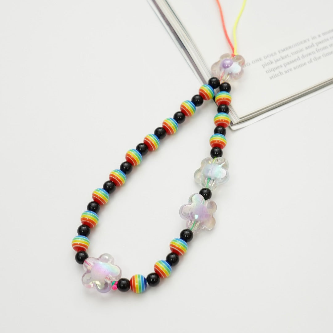 Crystal Flowers Beaded Phone Charm Crystal Flowers Beaded Phone Charm