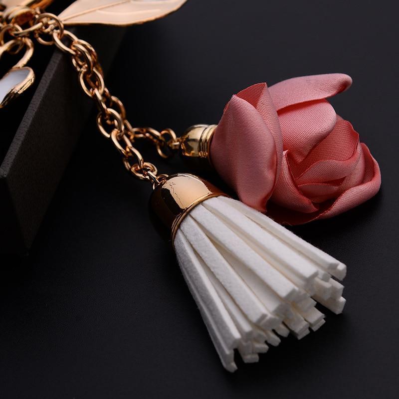 Flower With Chiffon Tassel KeyRing Flower With Chiffon Tassel KeyRing
