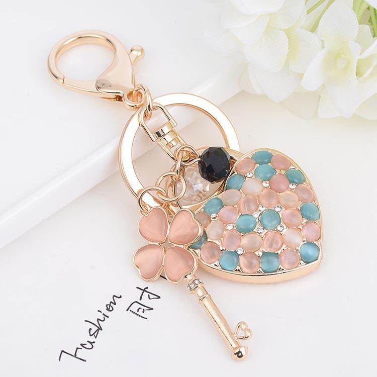Charm Rhinestone Opal Keychain Charm Rhinestone Opal Keychain