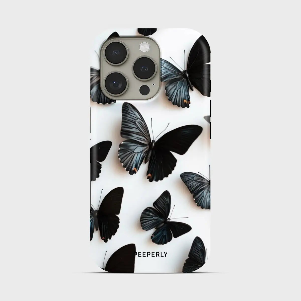 Silent Flight Crystal Series phone case for iPhone showing detailed crystal design with glossy finish and raised camera bezel