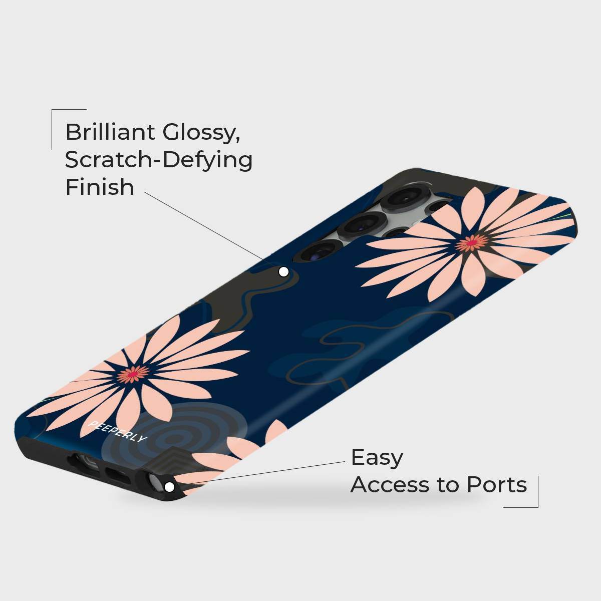 Navy Petals Art - Peeperly