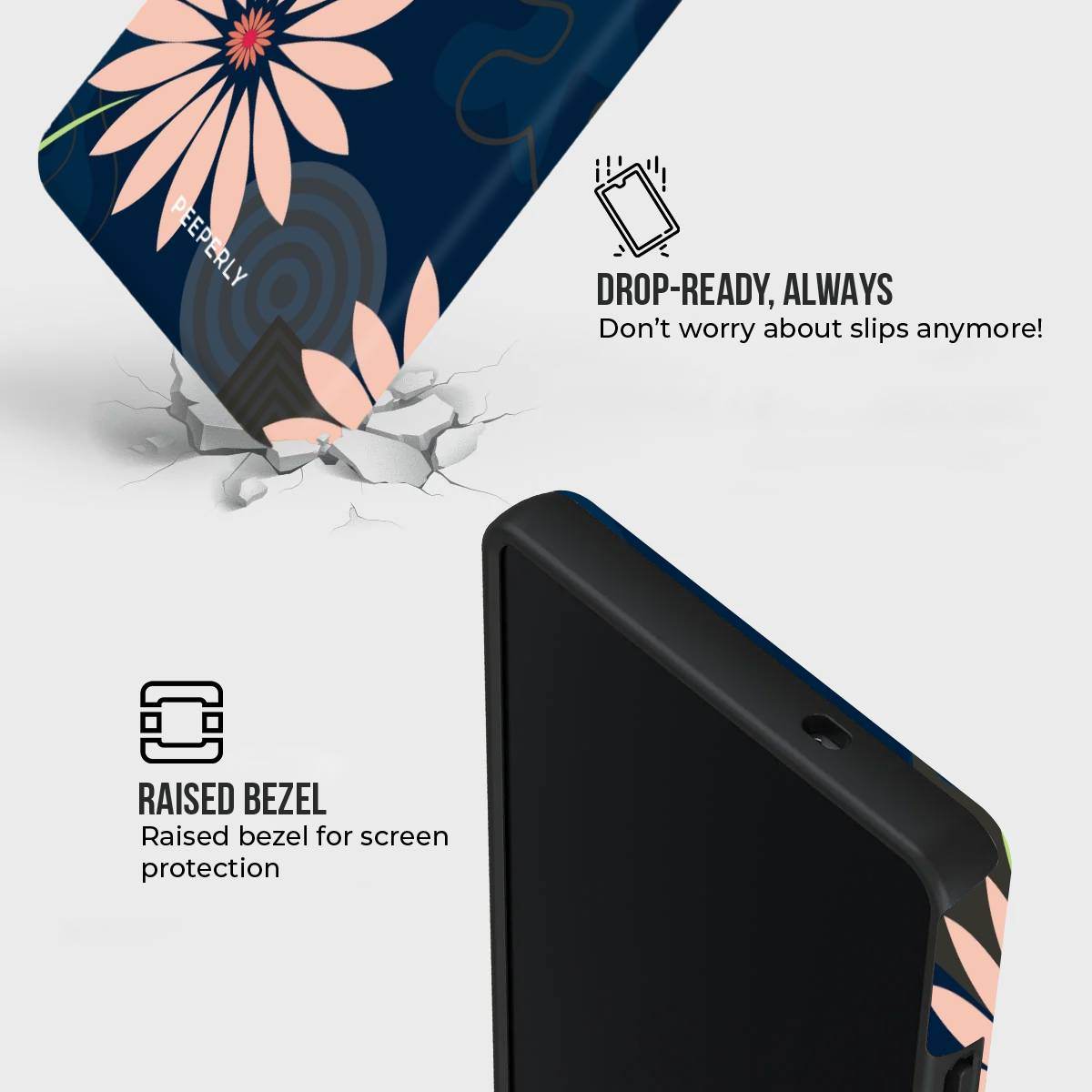 Navy Petals Art - Peeperly