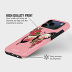 FloraFly Charm Crystal Series phone case for iPhone showing soft floral pattern with high quality print and precise port access