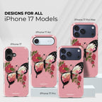 FloraFly Charm Crystal Series phone case for iPhone showing floral design available across multiple iPhone models and sizes