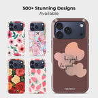 Inspire Goodness Crystal Series phone case for iPhone shown alongside other designs highlighting wide variety of floral and artistic styles