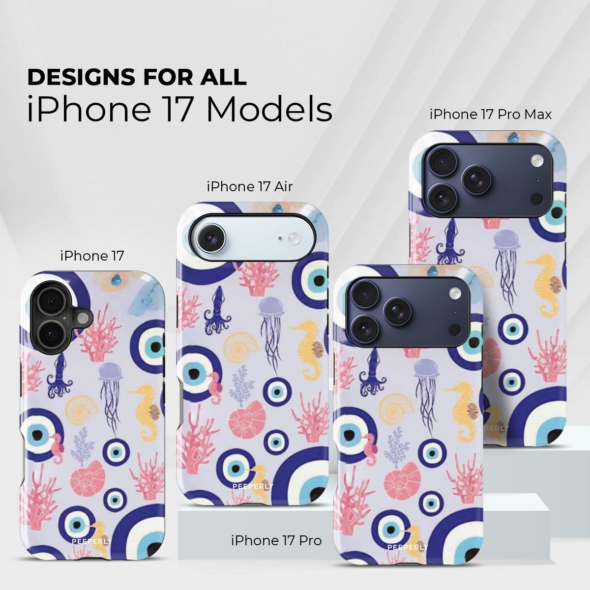 Marine Mirage Crystal Series phone case for iPhone showing floral design available across multiple iPhone models and sizes