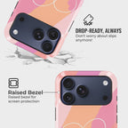 Softly Yours Crystal Series phone case for iPhone showing MagSafe compatible back with instant snap camera button access