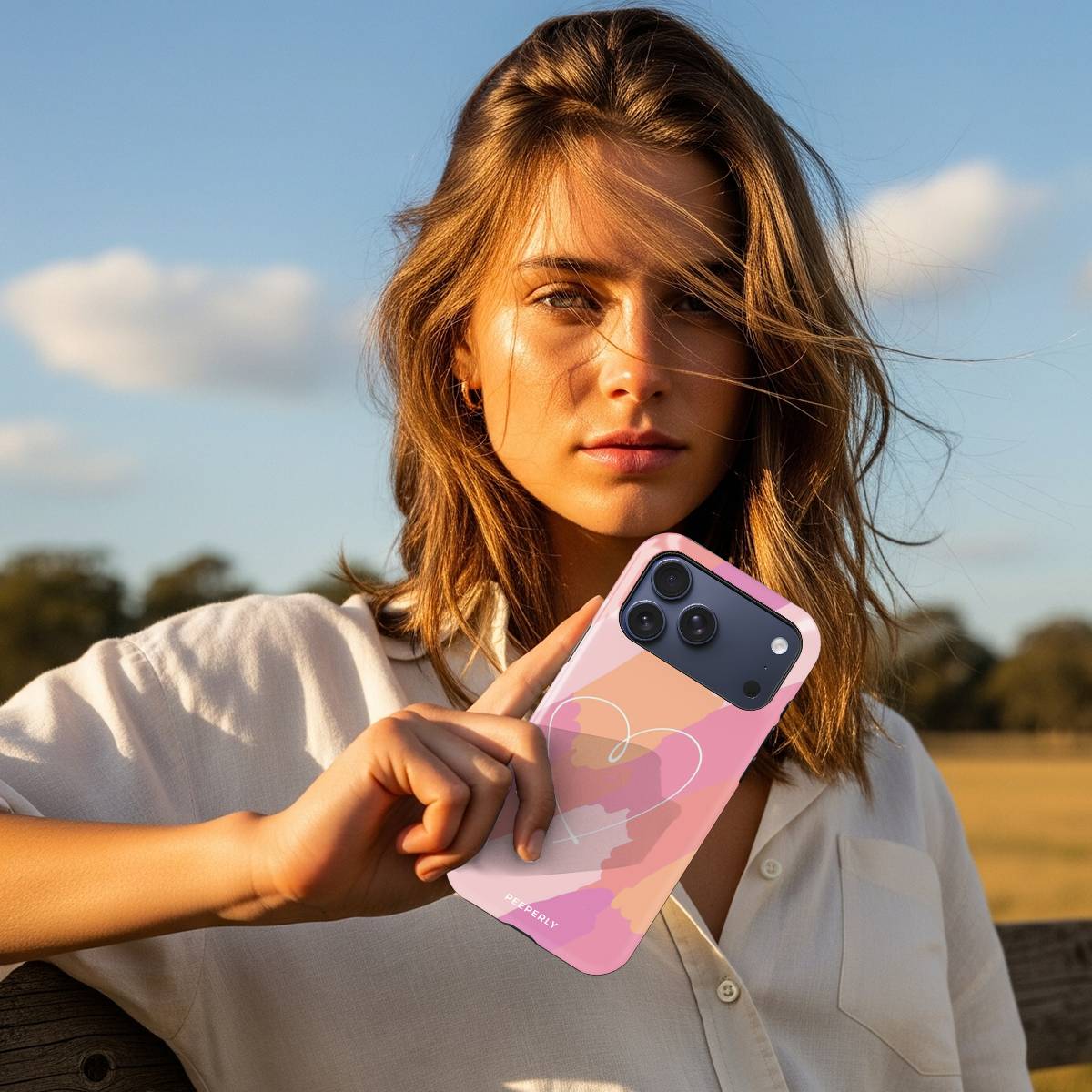 Softly Yours Crystal Series iPhone case in hand lifestyle image