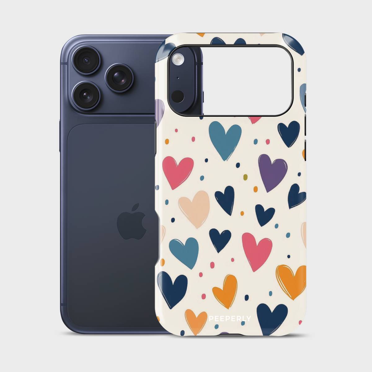 Vivid Heartbeats Crystal Series phone case for iPhone showing full back floral design with precise camera cutout and slim profile fit