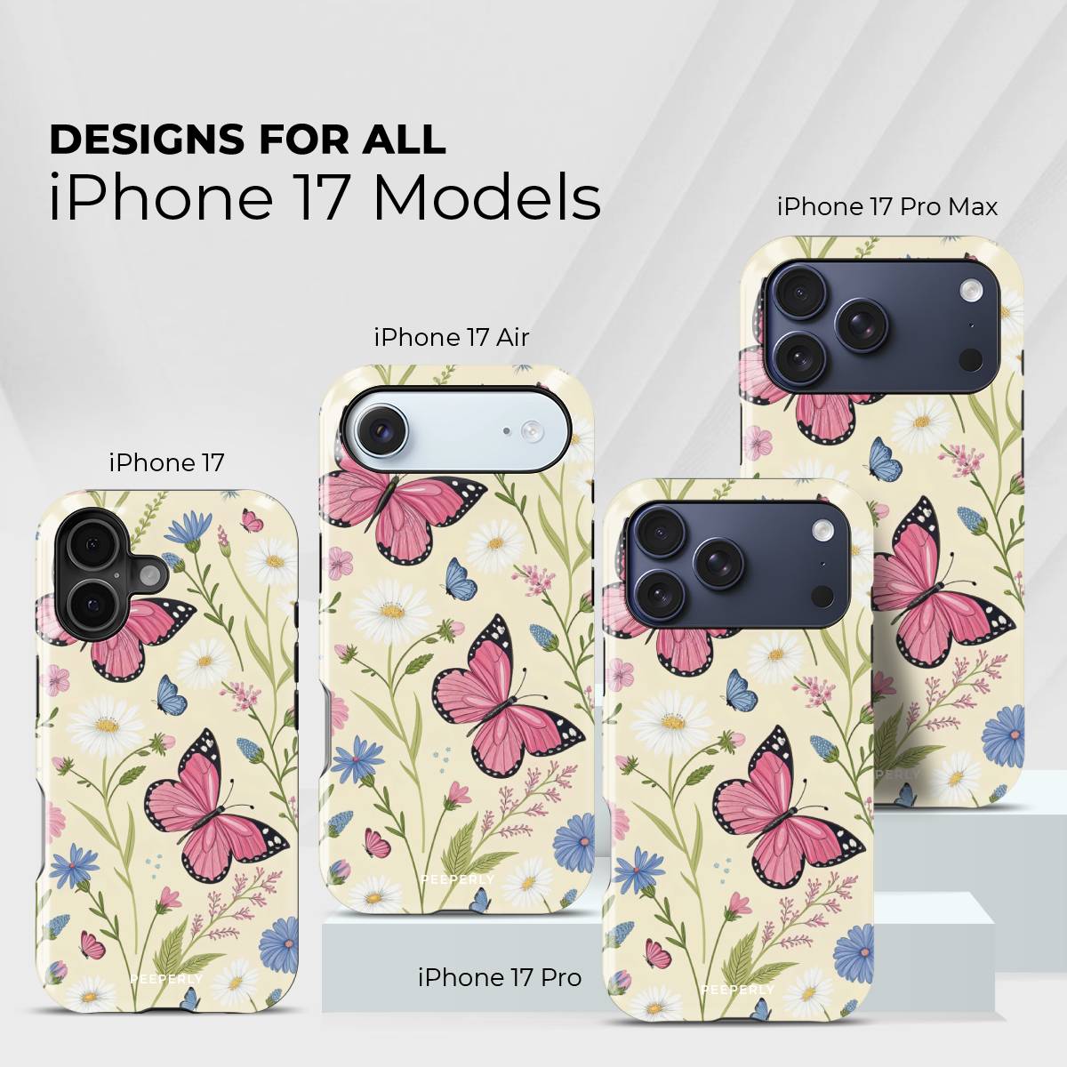 Winged Nature Crystal Series phone case for iPhone showing floral design available across multiple iPhone models and sizes