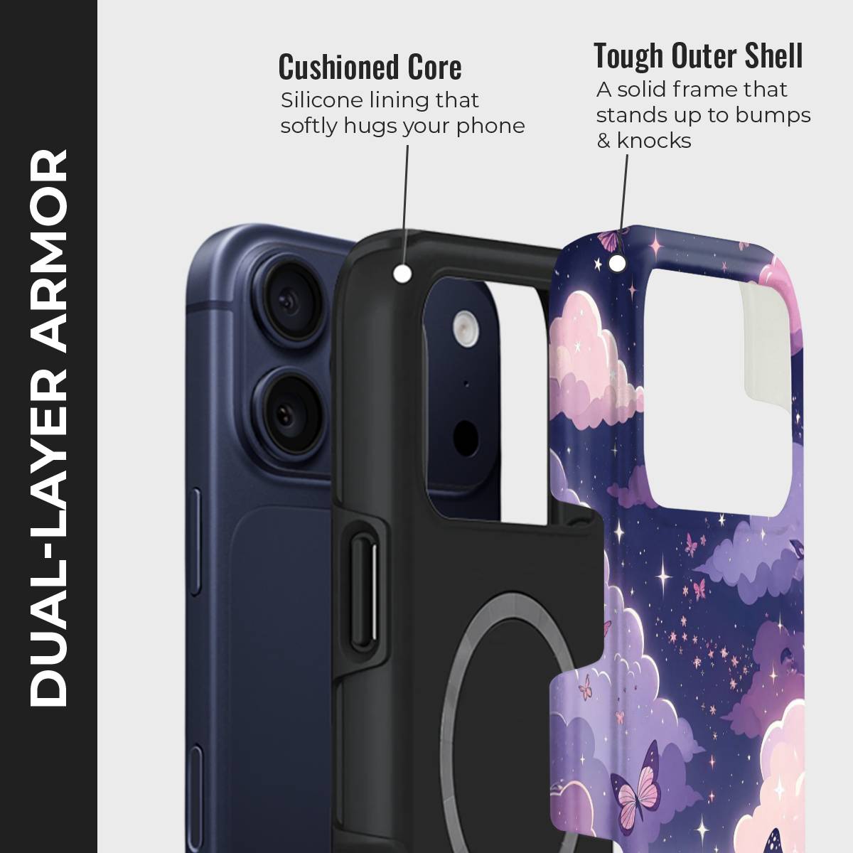 Starfield Soar Crystal Series phone case for iPhone showing dual layer armor design