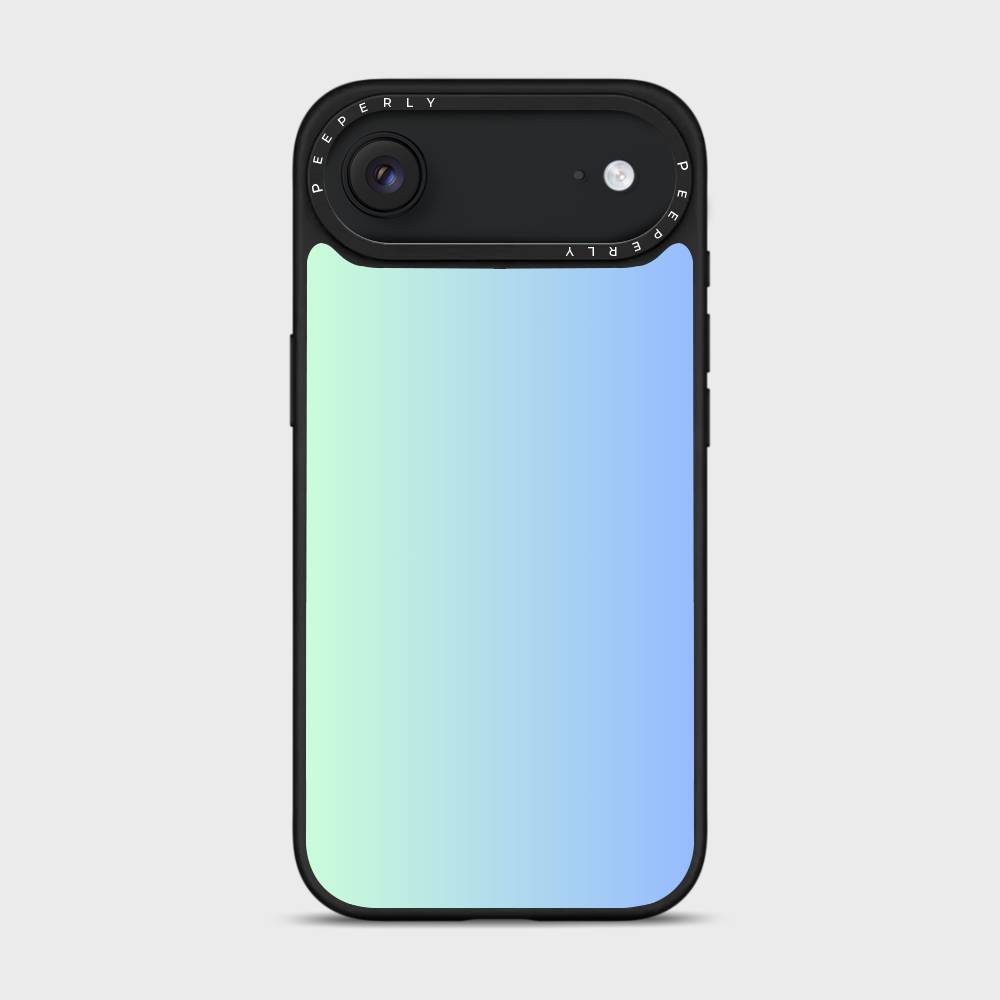 Aqua Fade Signature Series phone case for iPhone showing design on iPhone 17 Air model