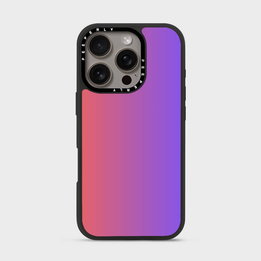 Coral Shift Signature Series iPhone case with black protective border and triple-camera cutout