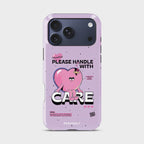 Handle My Heart Crystal Series phone case for iPhone showing detailed crystal design with glossy finish and raised camera bezel