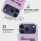 Handle My Heart Crystal Series phone case for iPhone showing MagSafe compatible back with instant snap camera button access