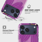 Petal Dreams Crystal Series phone case for iPhone showing MagSafe compatible back with instant snap camera button access