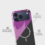 Petal Dreams Crystal Series phone case for iPhone showing raised bezel protection and impact resistant design in drop test view