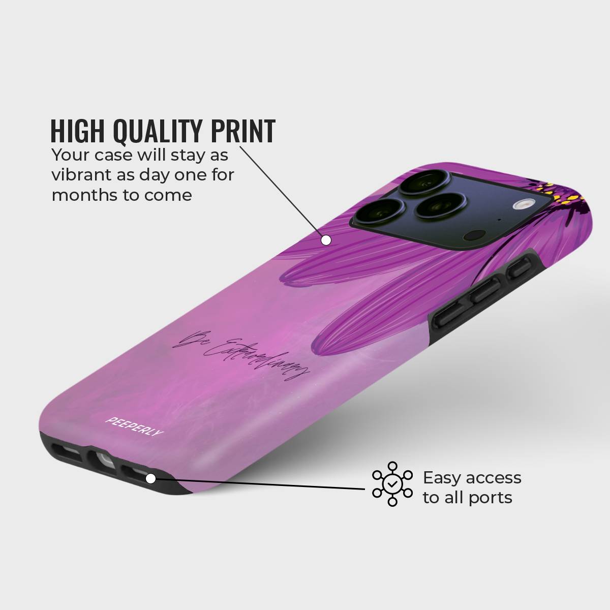 Petal Dreams Crystal Series phone case for iPhone showing design with high quality print and precise port access