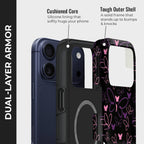 Neon Wings Crystal Series phone case for iPhone showing dual layer armor design