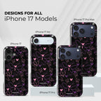 Neon Wings Crystal Series phone case for iPhone showing designs available across multiple iPhone models and sizes