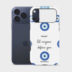 Selfhood Crystal Series phone case for iPhone showing full back design with precise camera cutout and slim profile fit