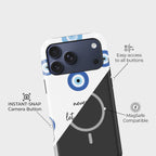 Selfhood Crystal Series phone case for iPhone showing raised bezel protection and impact resistant design in drop test view