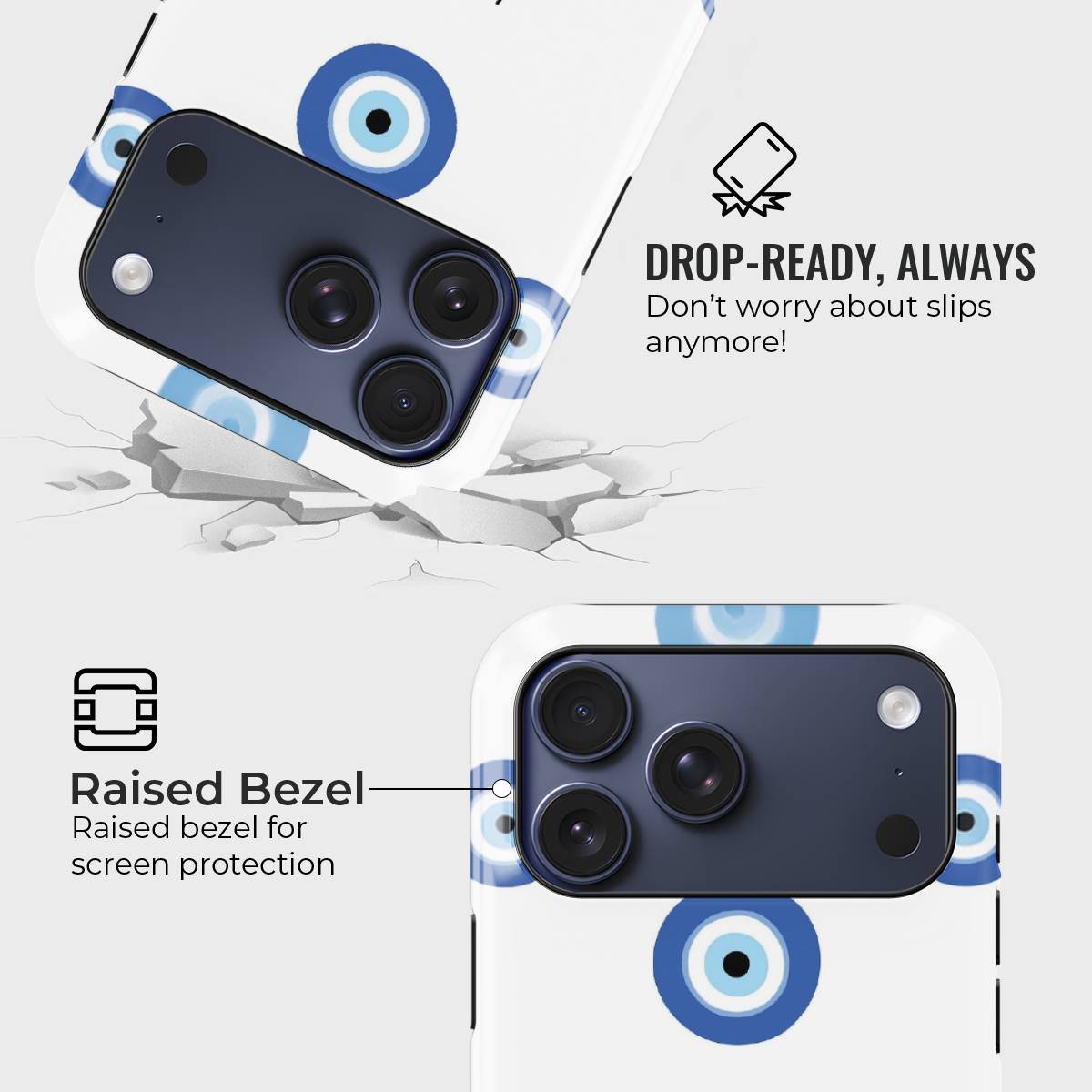 Selfhood Crystal Series phone case for iPhone showing MagSafe compatible back with instant snap camera button access