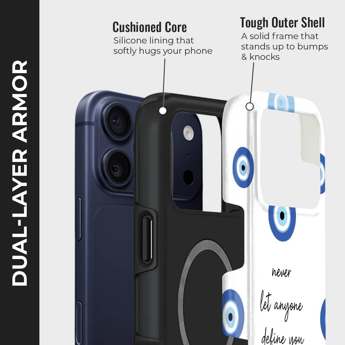 Selfhood Crystal Series phone case for iPhone showing dual layer armor design