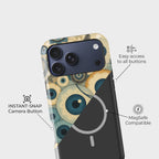Vigilis Crystal Series phone case for iPhone showing raised bezel protection and impact resistant design in drop test view