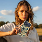 Vigilis Crystal Series iPhone case in hand lifestyle image