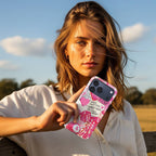 Cupid’s Arcade Crystal Series iPhone case in hand lifestyle image