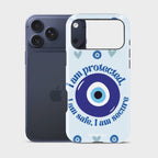 Glaziel Crystal Series phone case for iPhone showing full back design with precise camera cutout and slim profile fit