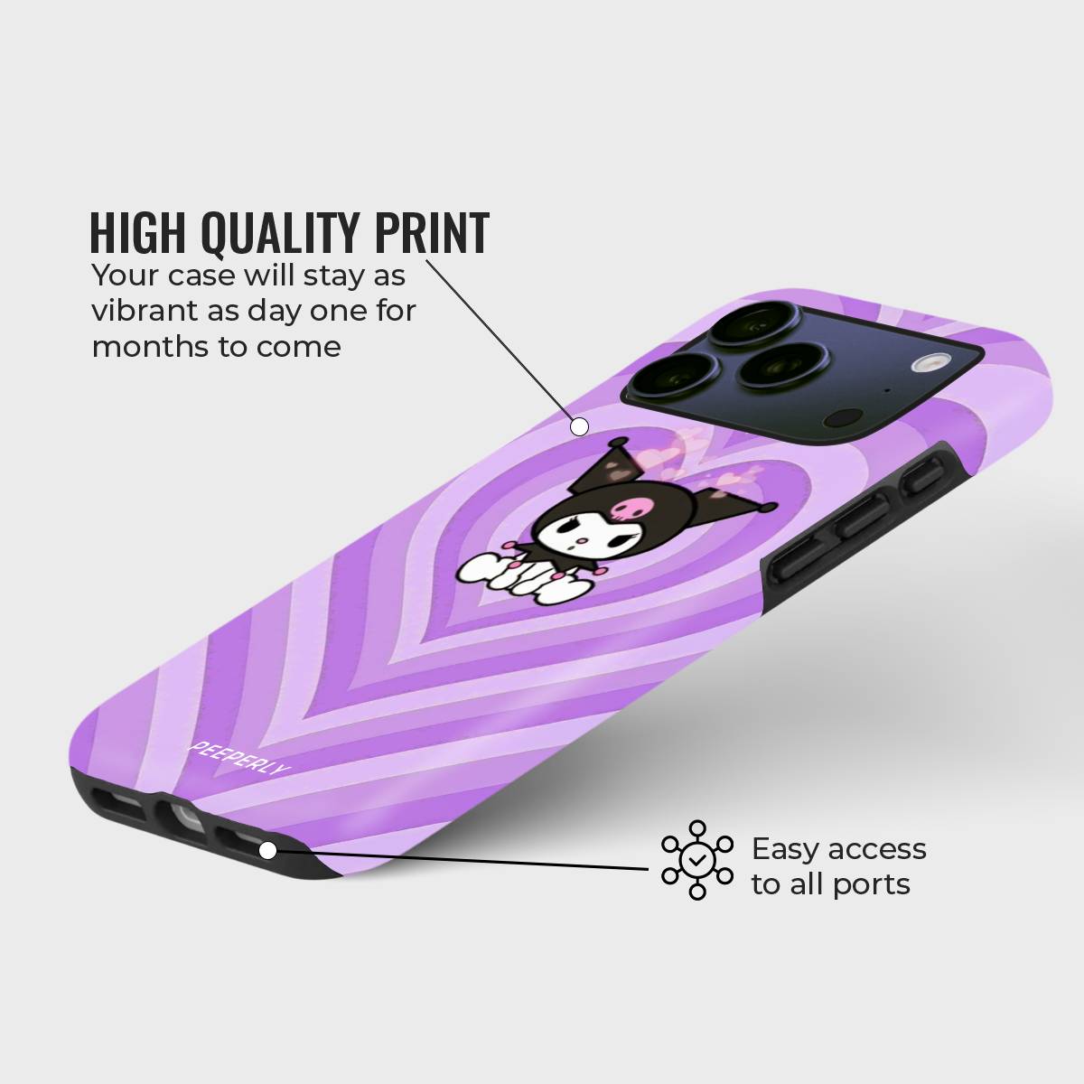 Heart Havoc Crystal Series phone case for iPhone showing design with high quality print and precise port access