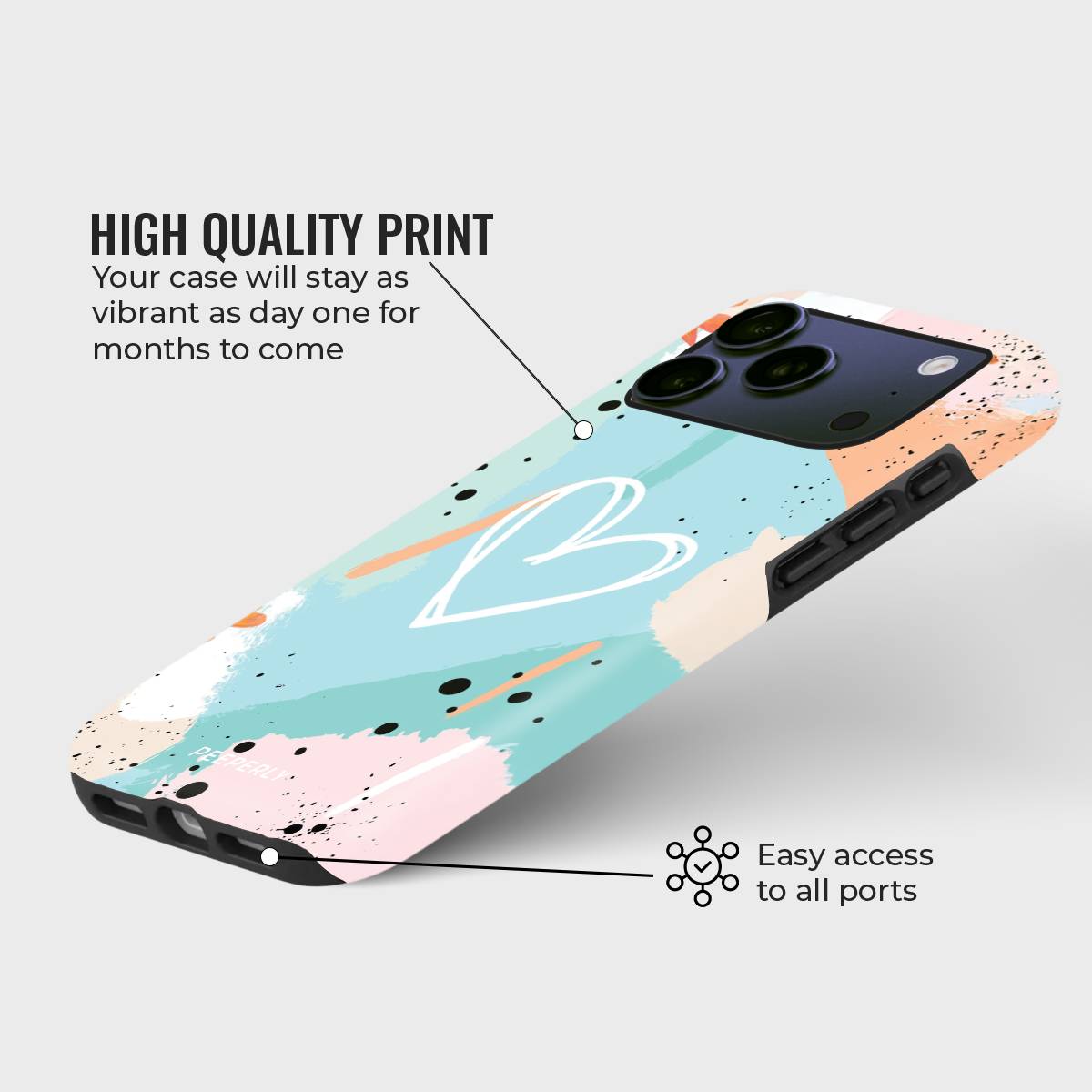 Pastel Passion Crystal Series phone case for iPhone showing design with high quality print and precise port access