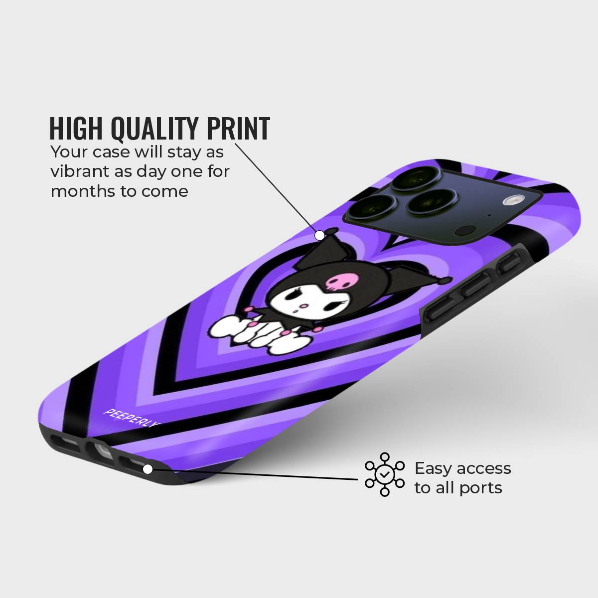 Rebel Sweetheart Crystal Series phone case for iPhone showing design with high quality print and precise port access