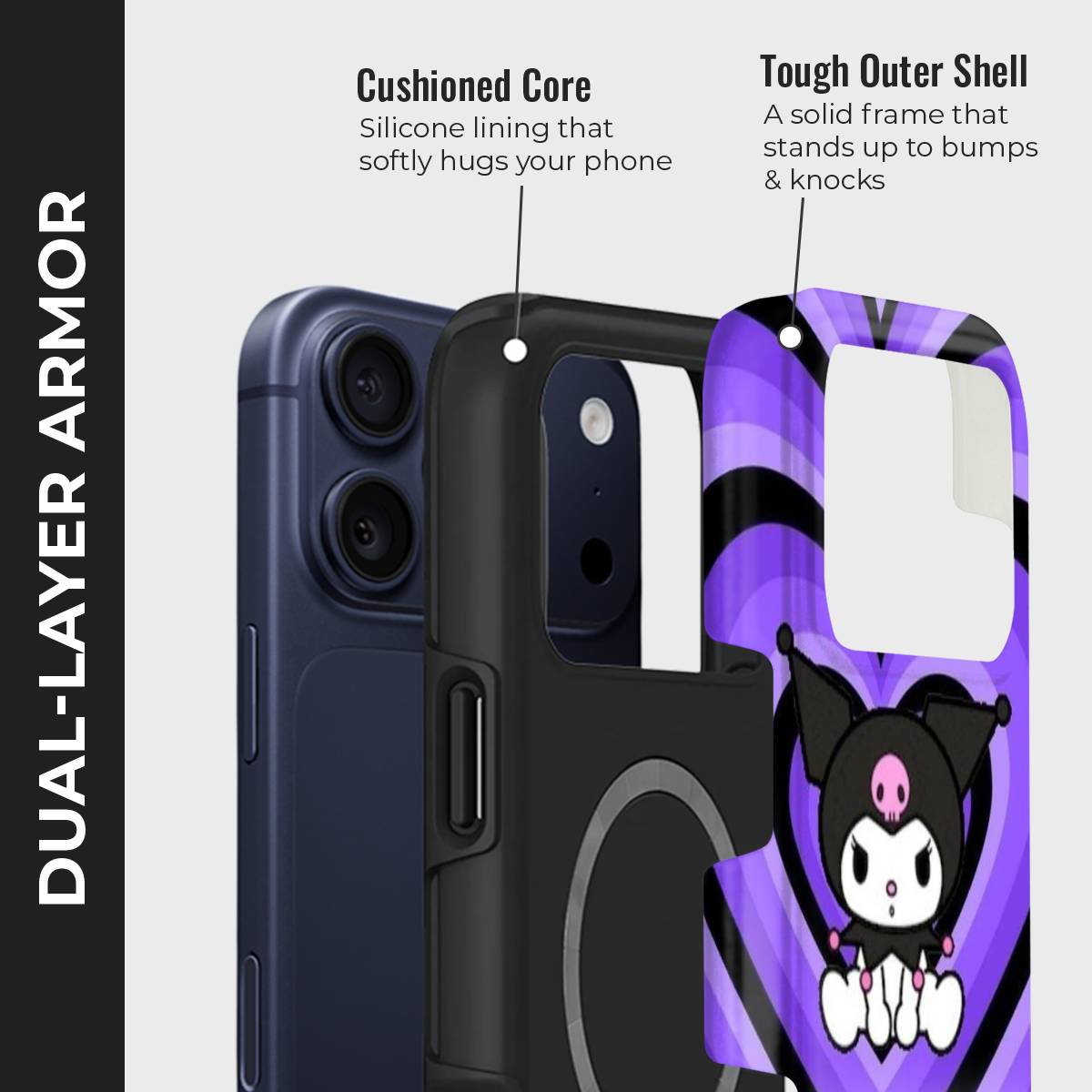 Rebel Sweetheart Crystal Series phone case for iPhone showing dual layer armor design