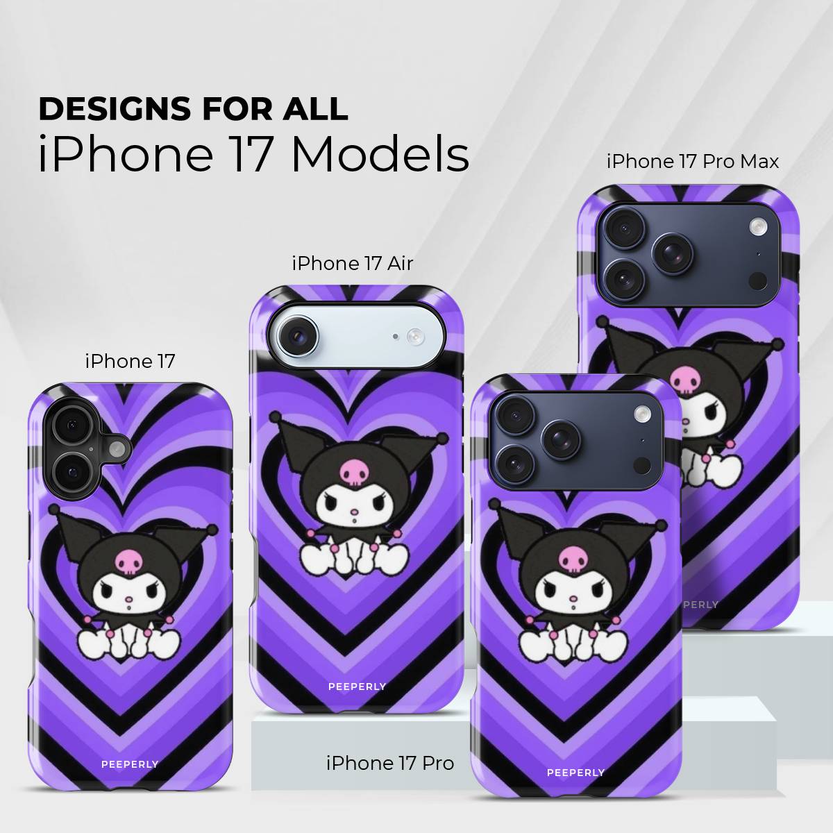 Rebel Sweetheart Crystal Series phone case for iPhone showing designs available across multiple iPhone models and sizes