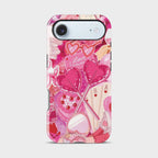 Valentine Love Crystal Series phone case for iPhone showing detailed crystal design with glossy finish and raised camera bezel