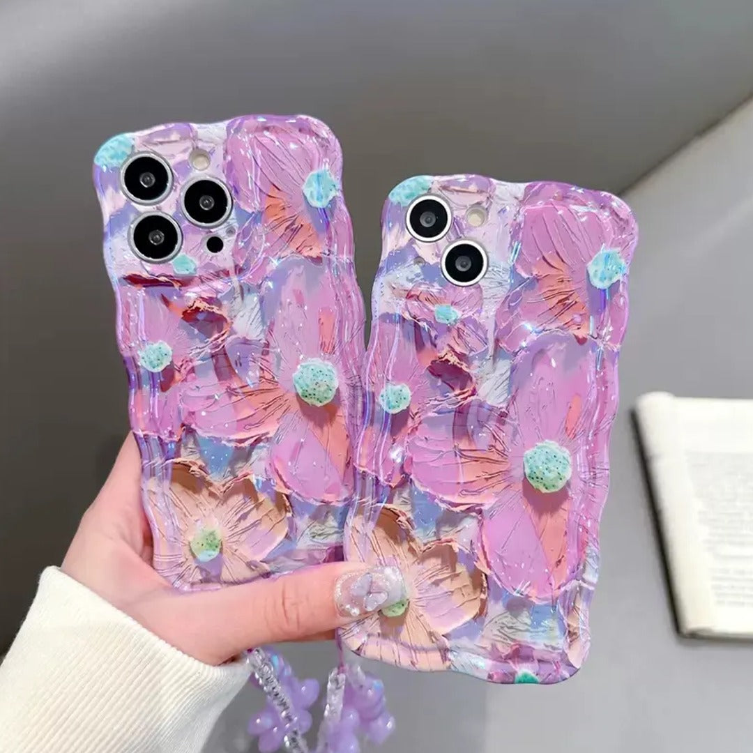 Meteorite Blue Floral Glam Phone Case