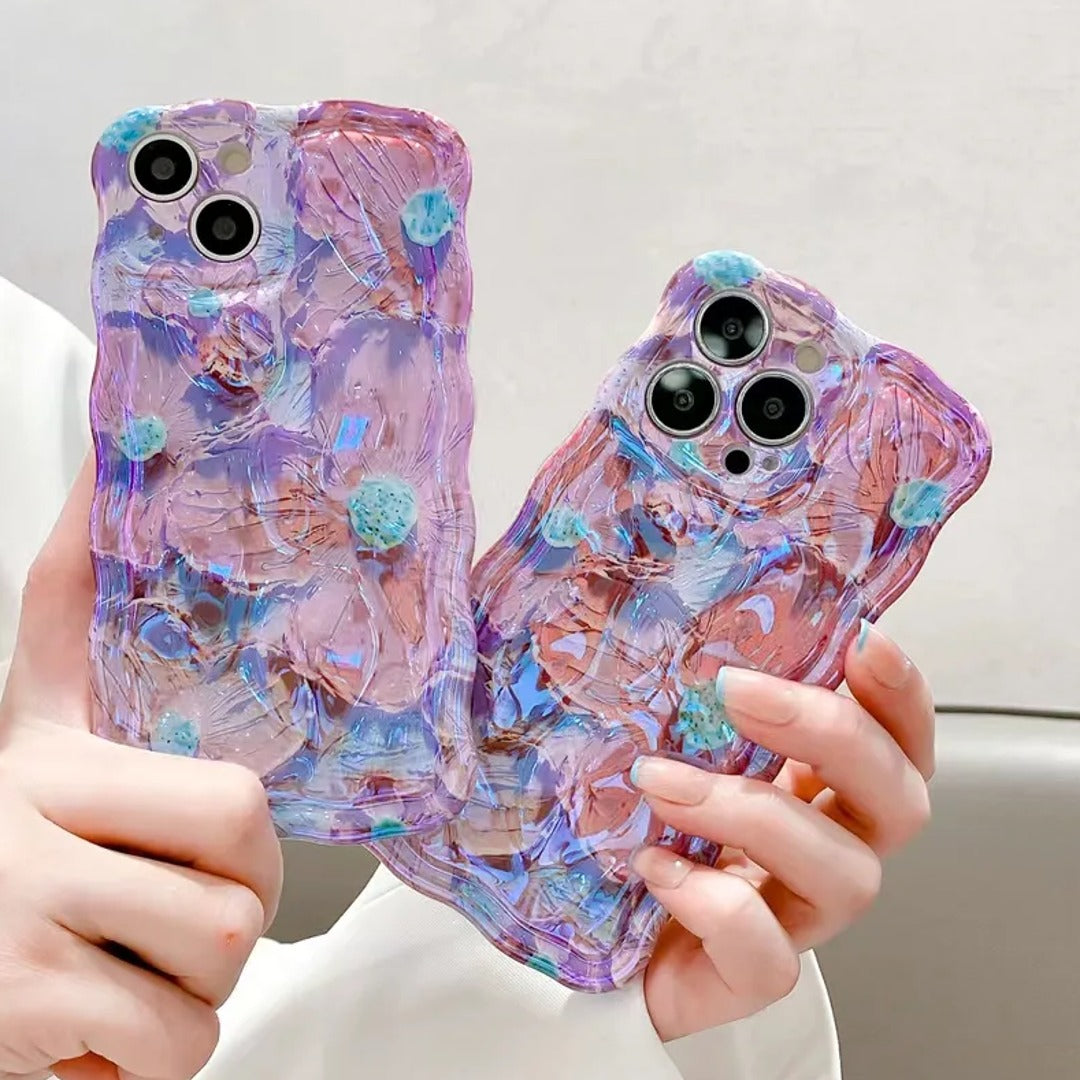 Meteorite Blue Floral Glam Phone Case