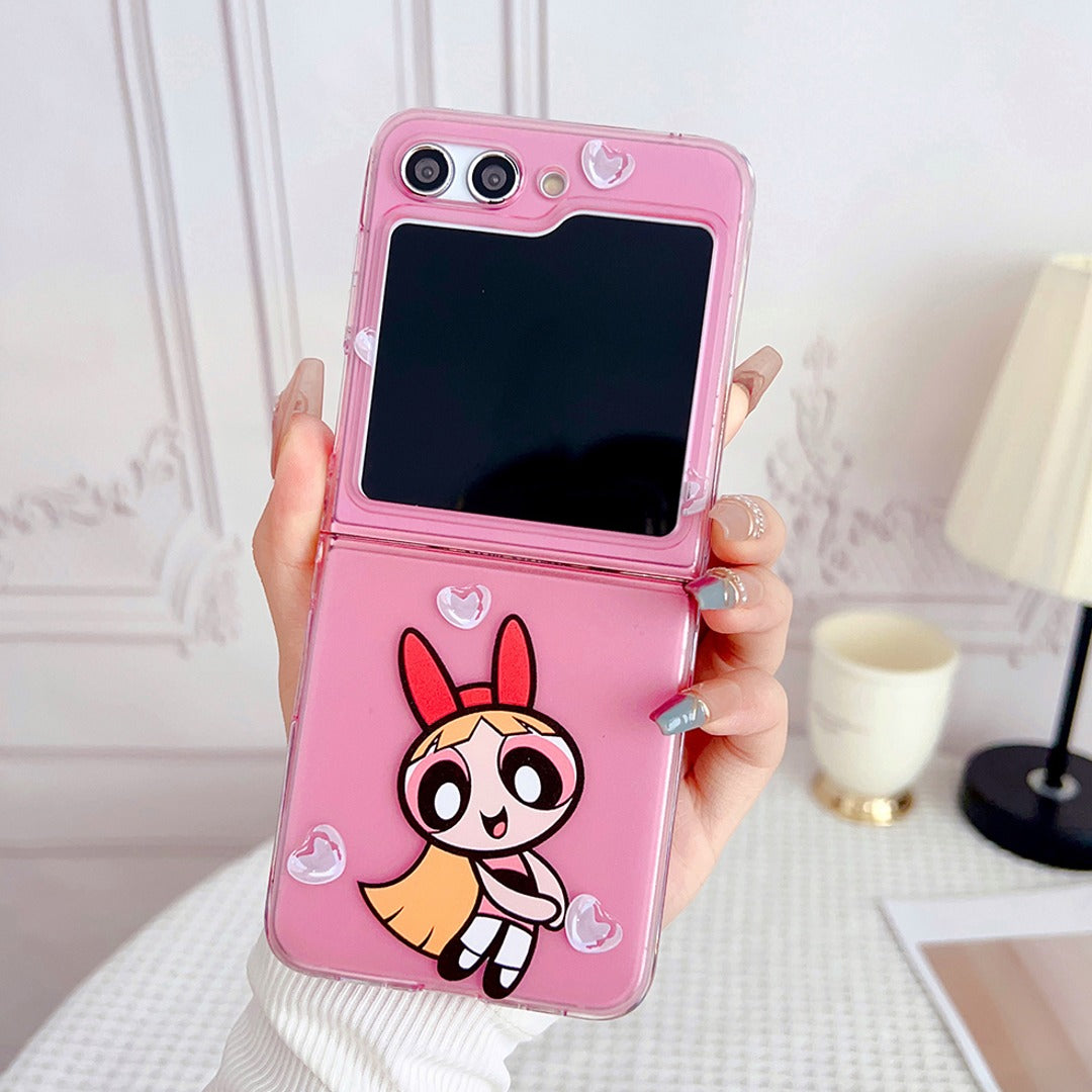 Powerpuff Girls Cartoon Phone Case with Bracelet Charm - Samsung