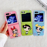 Powerpuff Girls Cartoon Phone Case with Bracelet Charm - Samsung