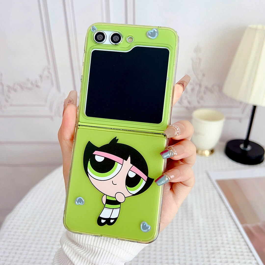 Powerpuff Girls Cartoon Phone Case with Bracelet Charm - Samsung