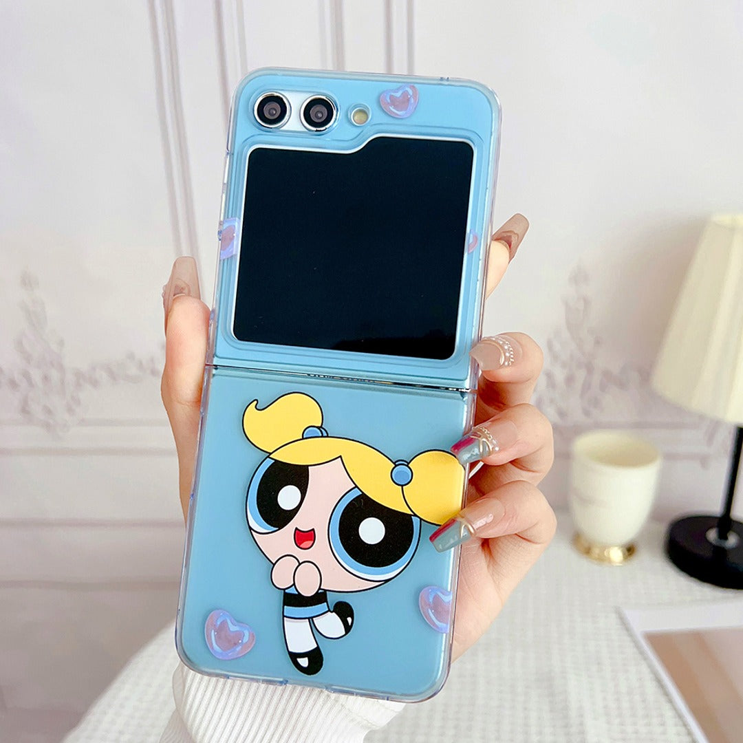 Powerpuff Girls Cartoon Phone Case with Bracelet Charm - Samsung