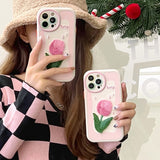 3D Tulip Embroidery Phone Case