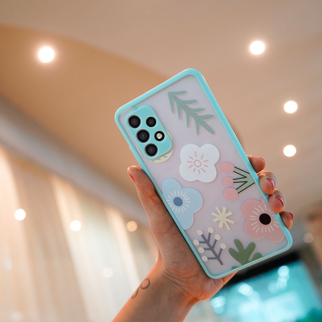 Floral Print Hybrid Matte Anti-shock Case - Samsung