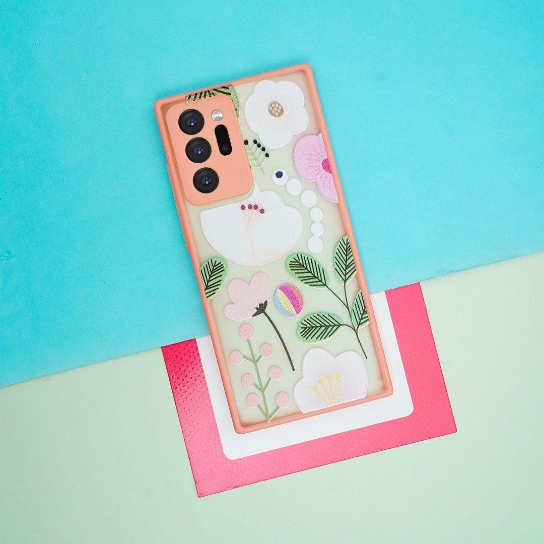 Floral Print Hybrid Matte Anti-shock Case - Samsung