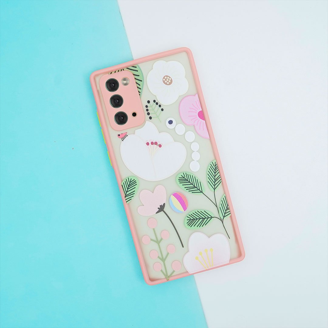 Floral Print Hybrid Matte Anti-shock Case - Samsung