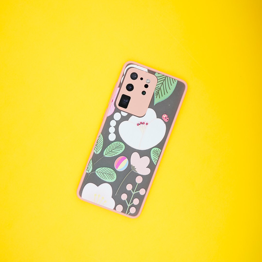 Floral Print Hybrid Matte Anti-shock Case - Samsung